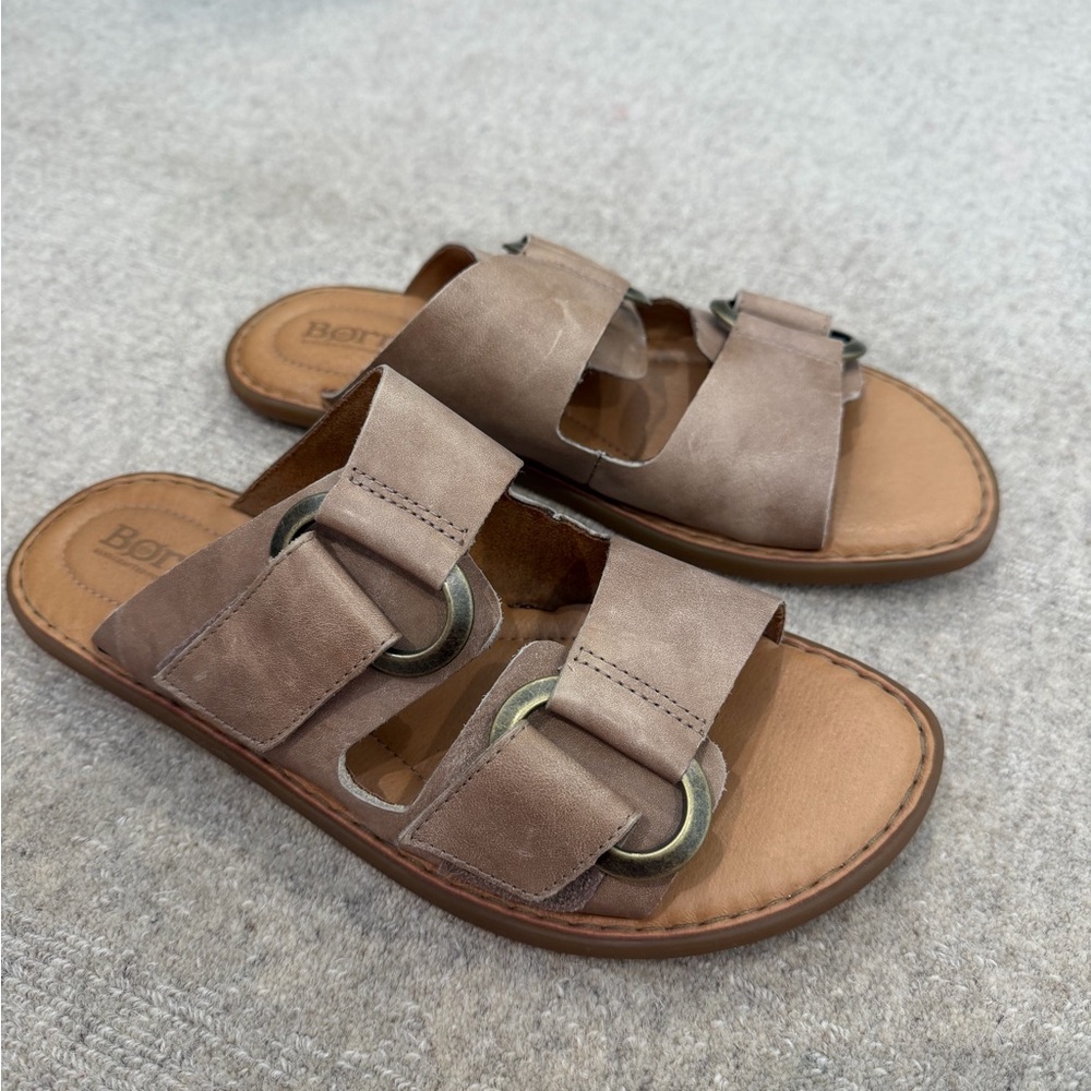 Born Marston Leather Slide Sandals